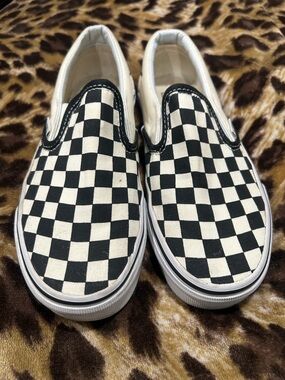 Vans Classic Checkerboard Slip-On Sneakers - Black & White